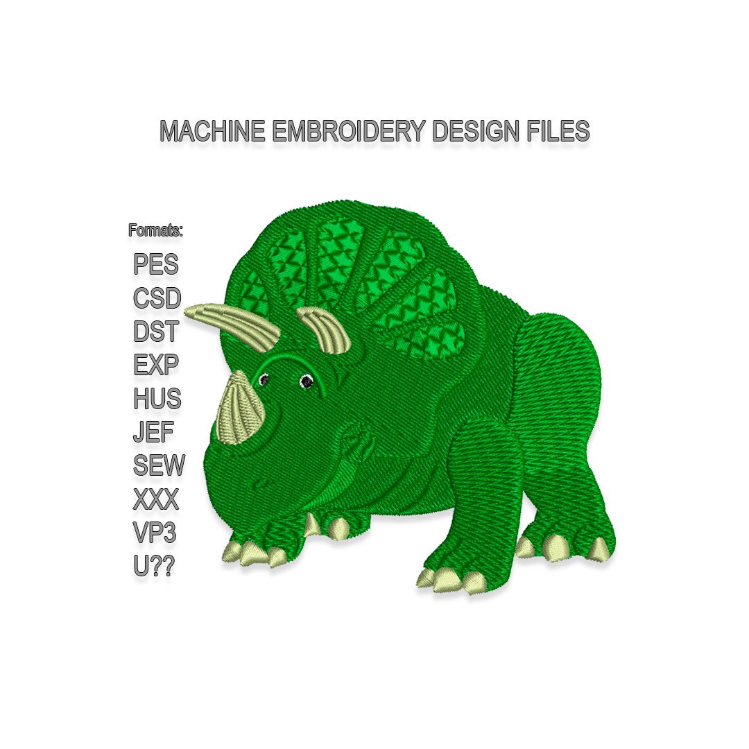 Trixie Triceratops Embroidery design