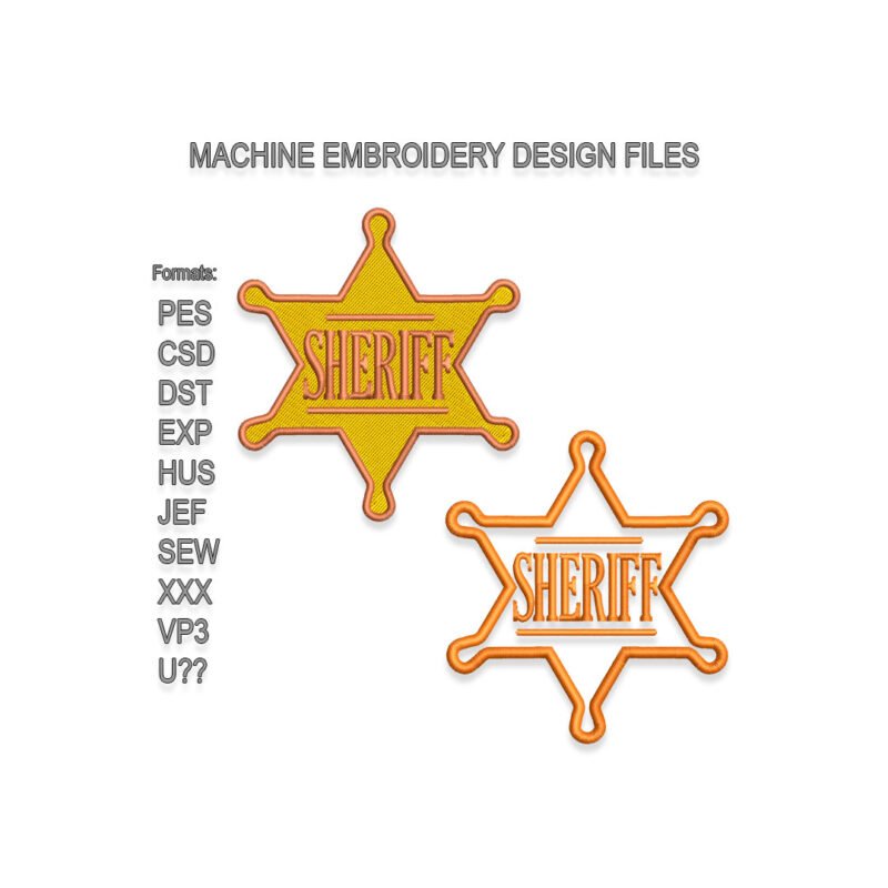 Sheriffs badge Embroidery design