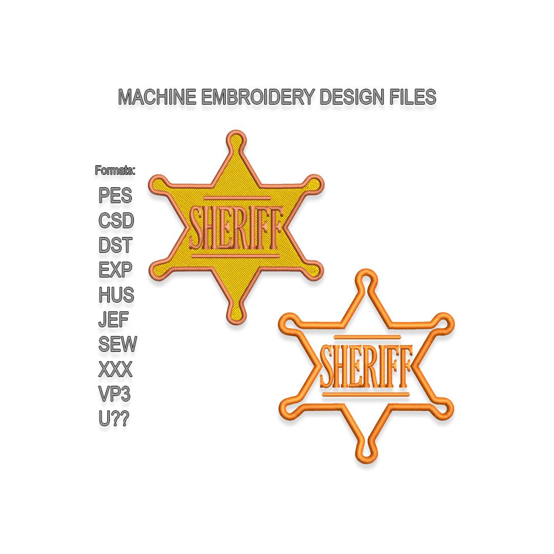 Sheriffs badge Embroidery design