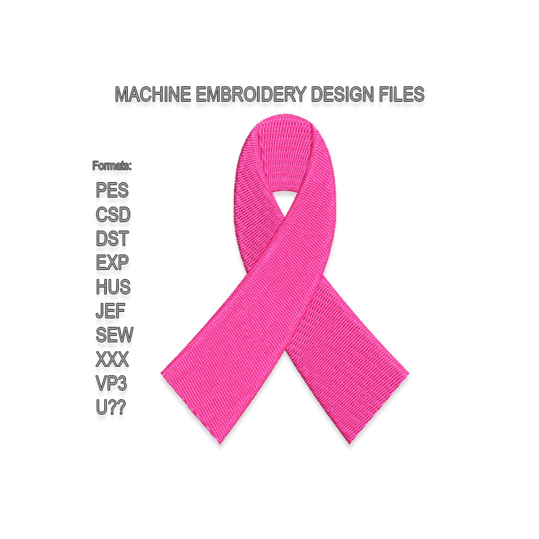 Free Pink Ribbon Embroidery design