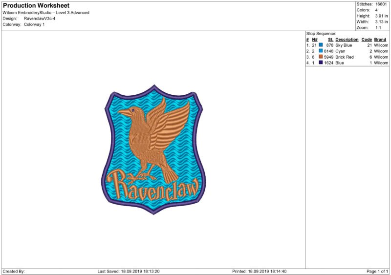 Ravenclaw Embroidery