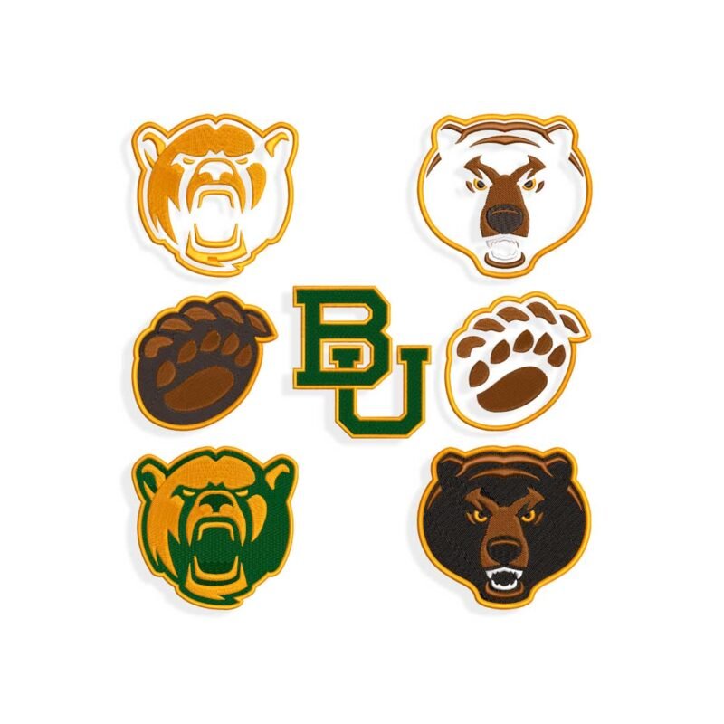Baylor University Bears Embroidery design and applique files for machine embroidery