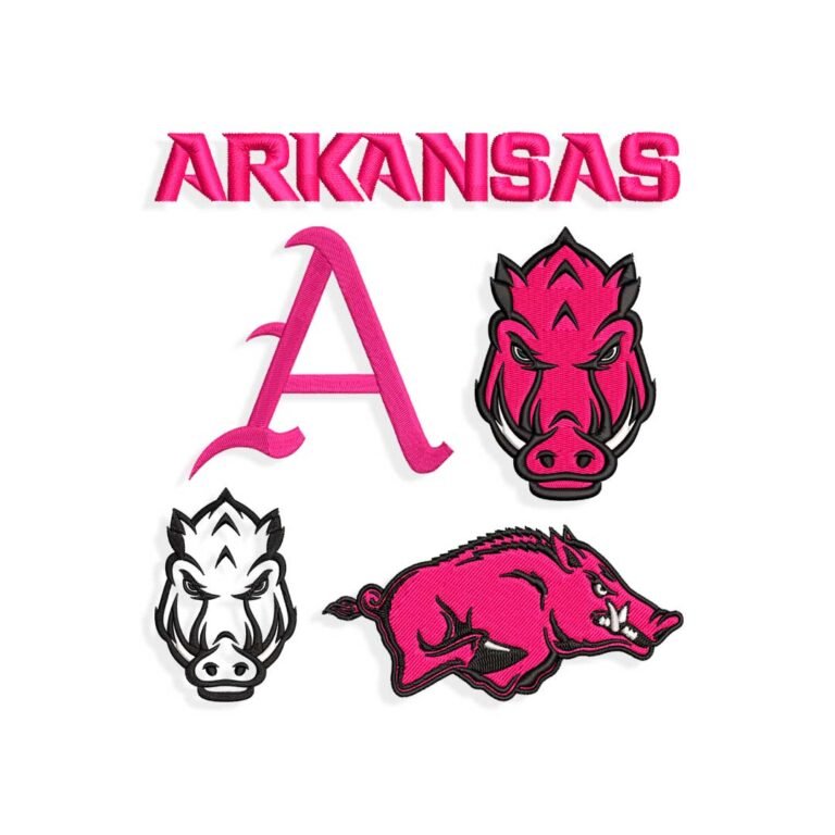 Arkansas Razorbacks Embroidery design and applique files
