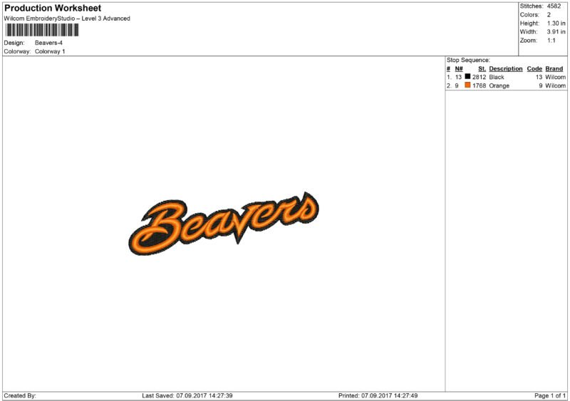 Beavers Embroidery design