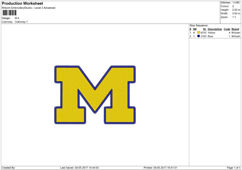 Michigan Wolverines Embroidery design