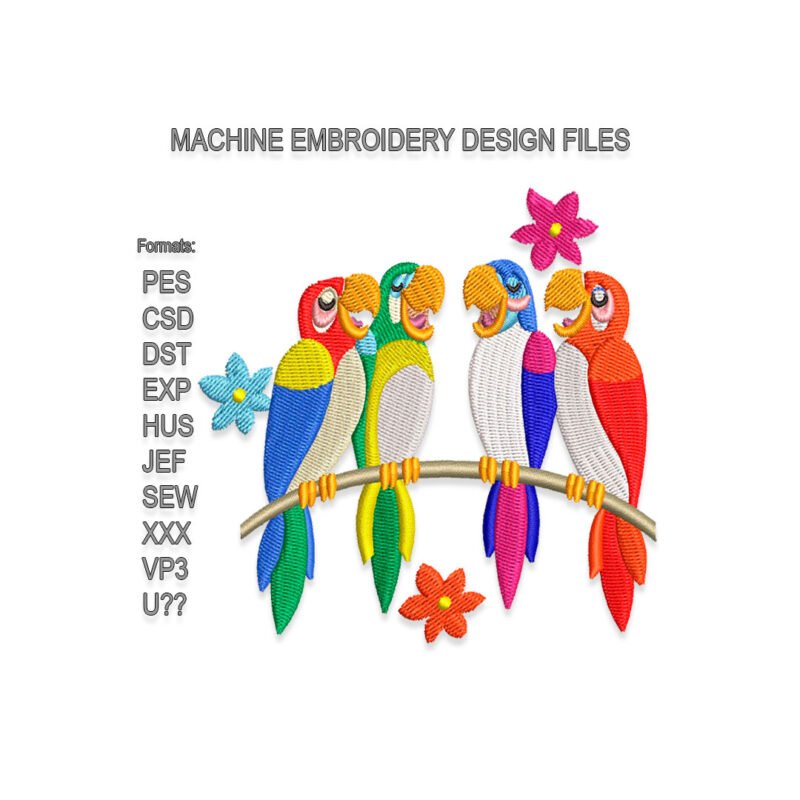 Parrots Embroidery design