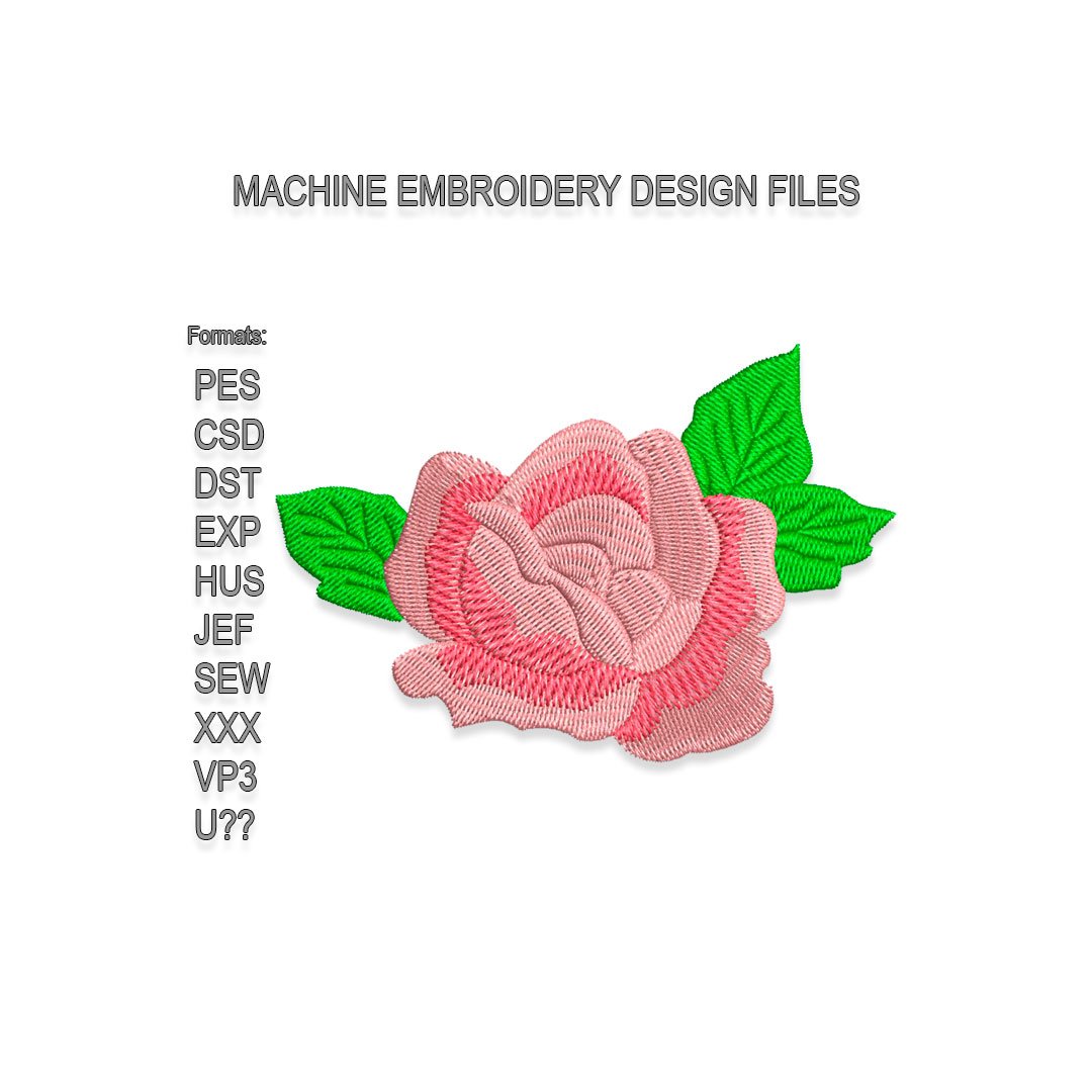 Number 8 Rose Flower Embroidery design