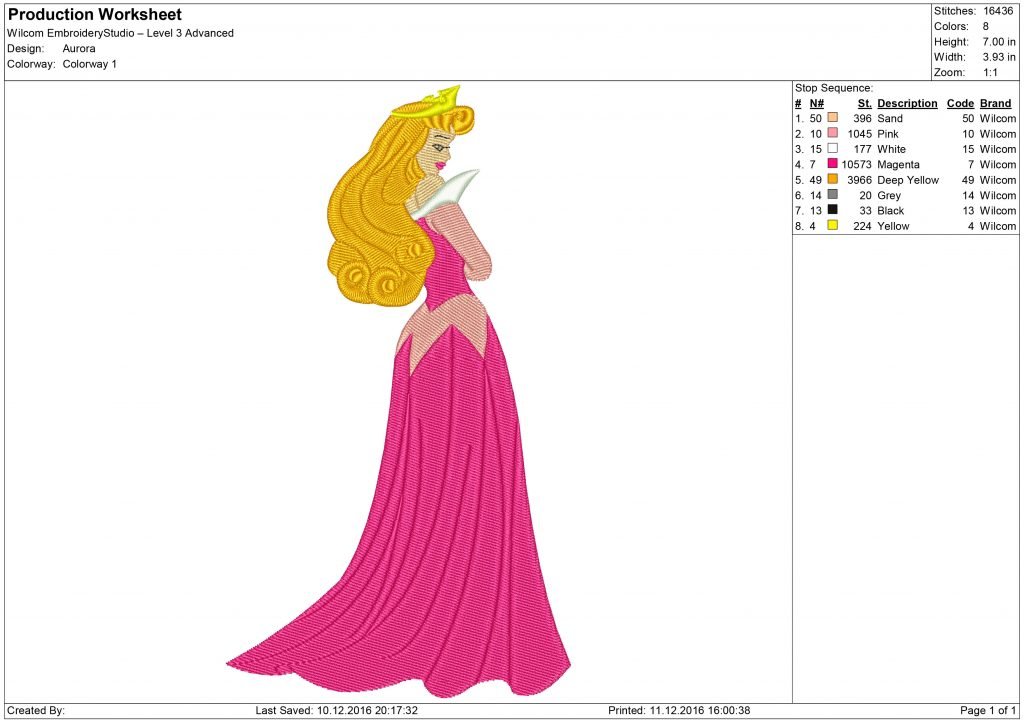 Princess Aurora - Machine Embroidery designs and SVG files