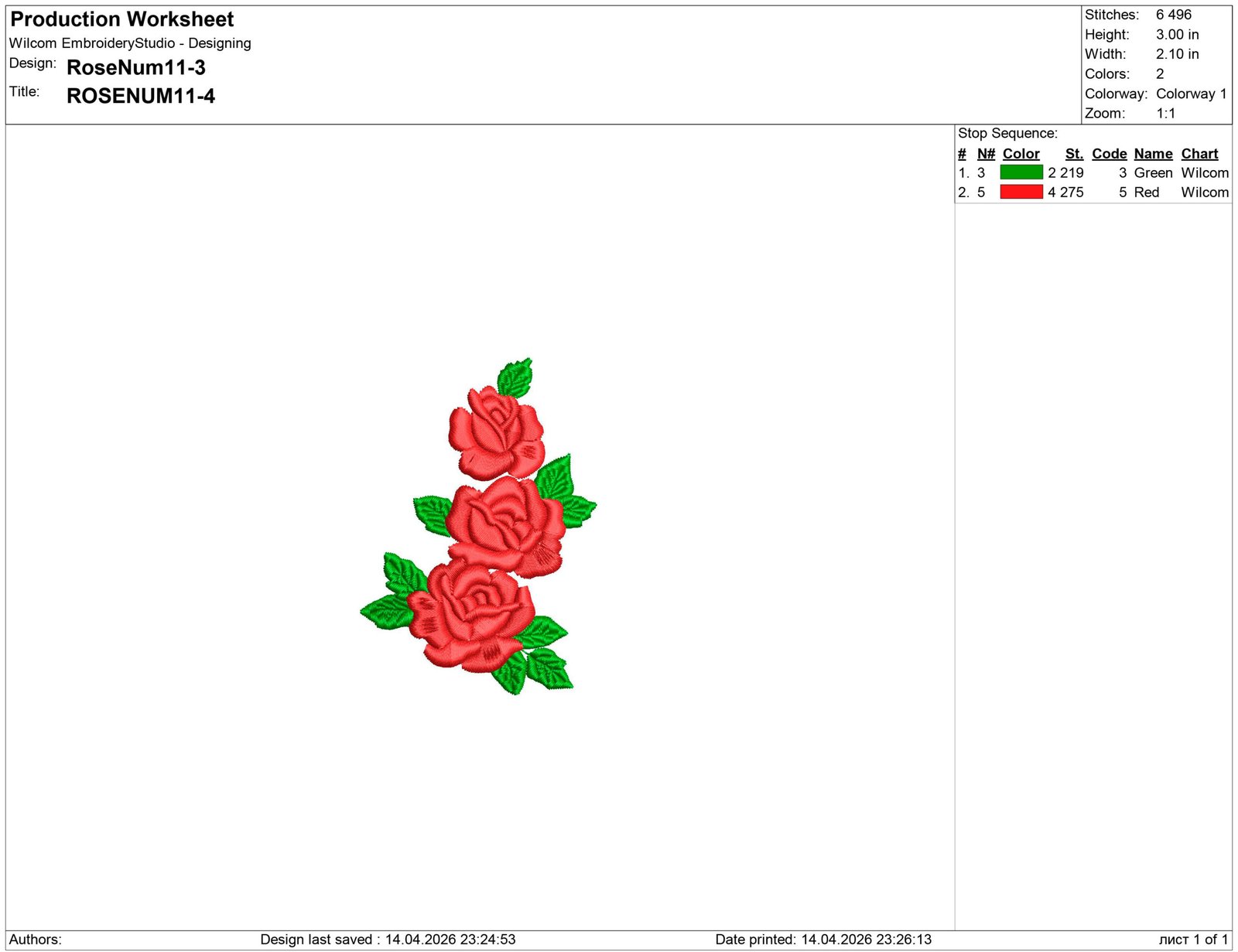 Rose Embroidery design