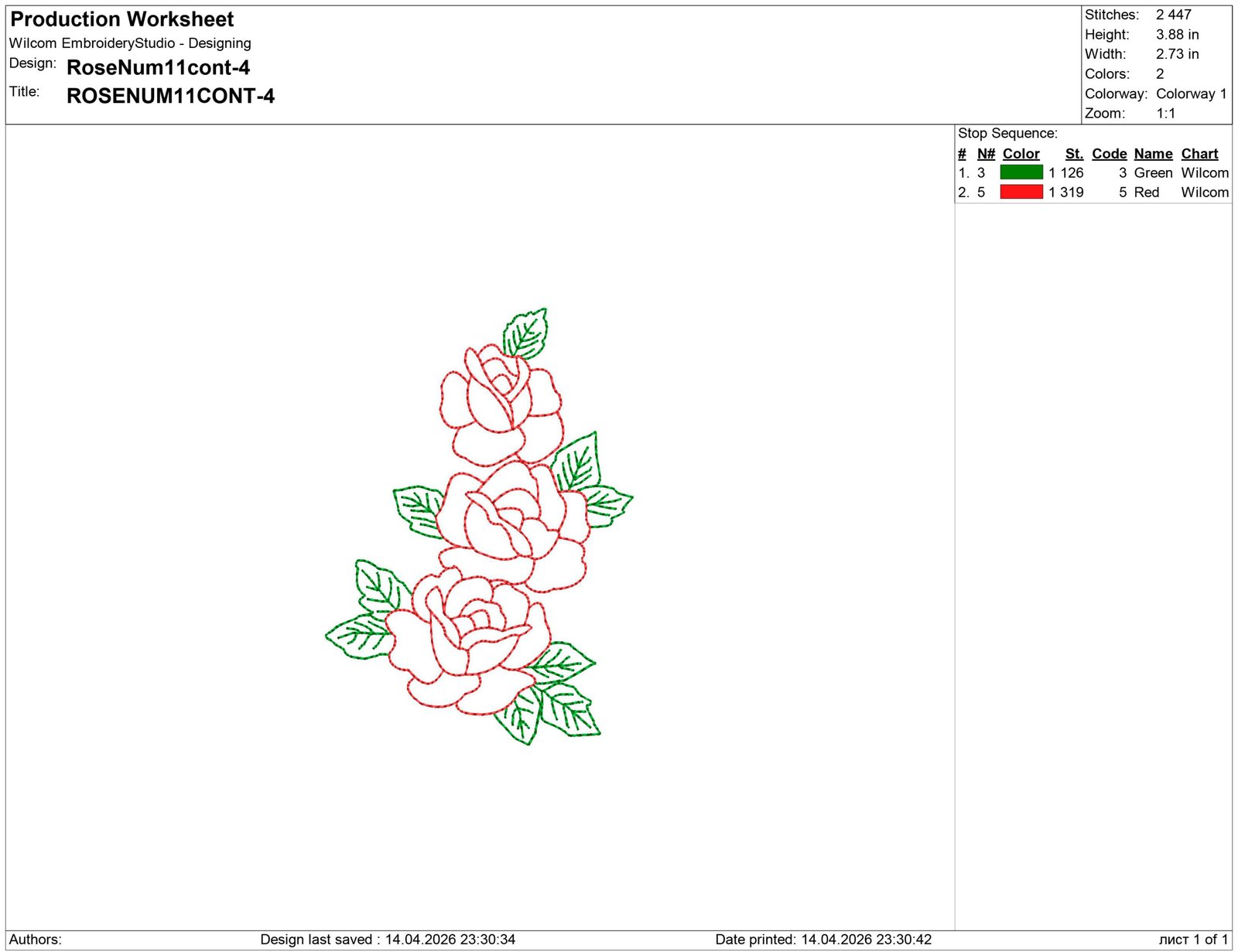 Rose Embroidery design