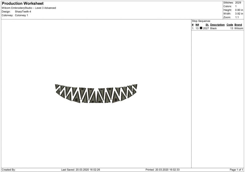 Sharp Teeth Embroidery design - Image 2