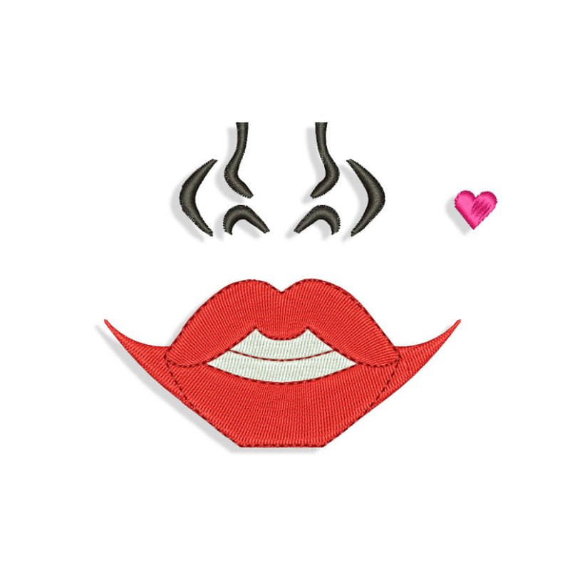 Harley Quinn Mouth for face mask Embroidery design