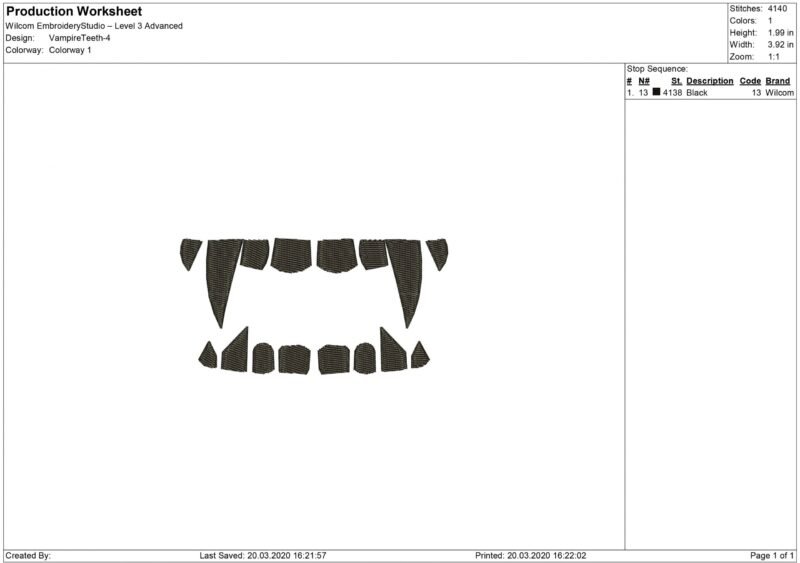 Vampire Teeth Embroidery design - Image 2