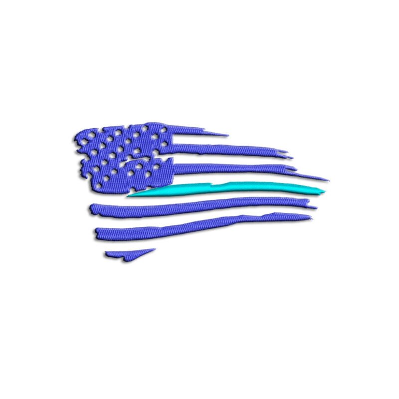Thin Blue Line USA Flag Embroidery design