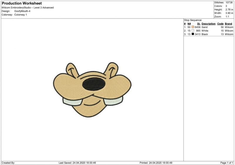 Goofy Mouth for Mouth mask Embroidery design