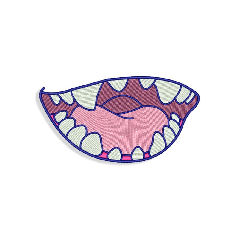 Lilo & Stitch Open Mouth for Mouth mask Embroidery design
