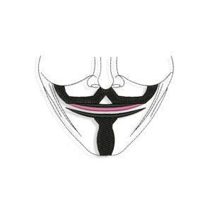 Guy Fawkes Vendetta mask for Mouth mask Embroidery design