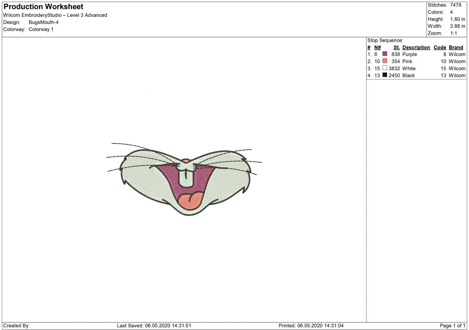 Download Bunny's Mouth | Machine Embroidery designs and SVG files