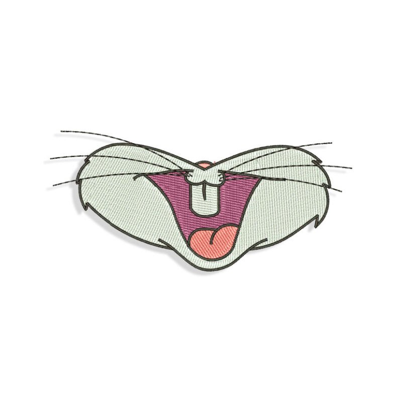 Bugs Bunny's Mouth for Mouth mask Embroidery design