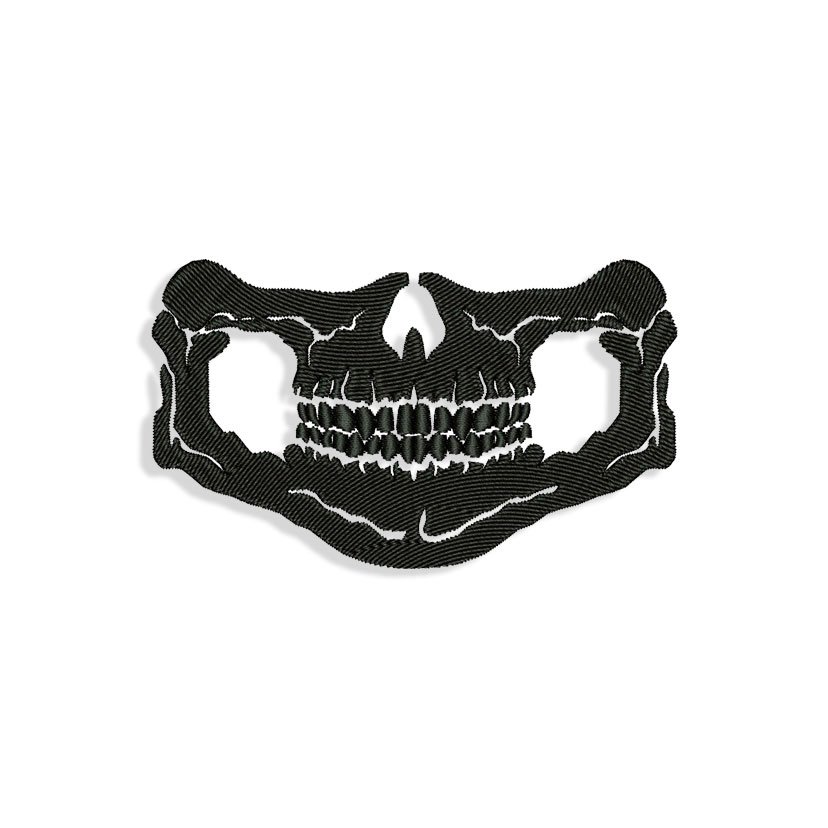 Skull Mouth for Mouth mask Embroidery design