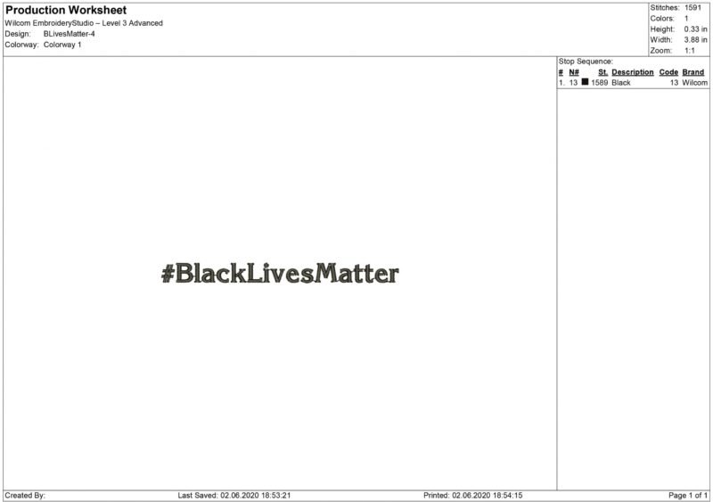 Black Lives Matter Embroidery design