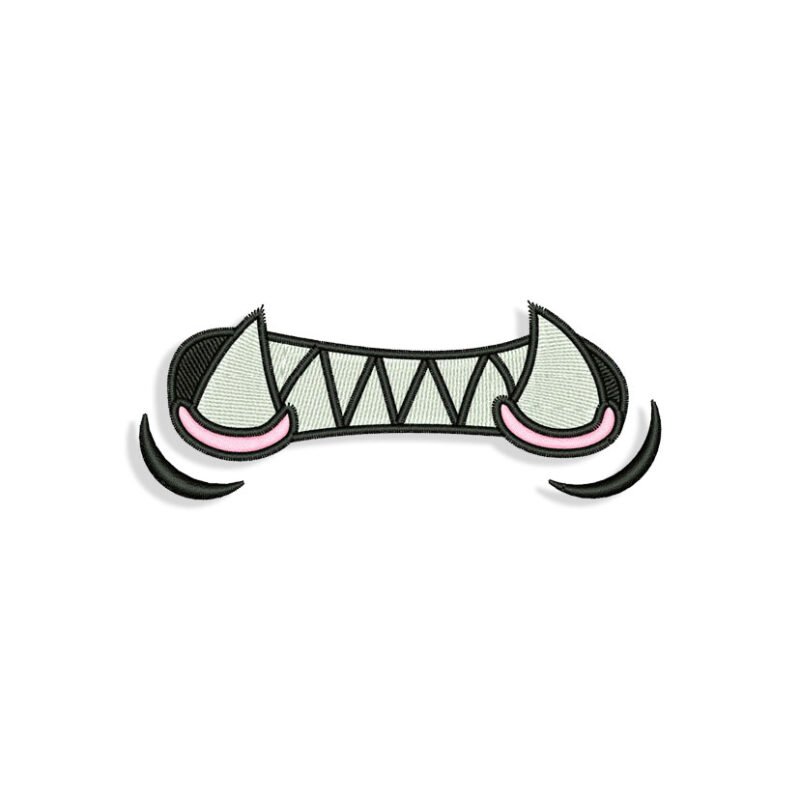 Mouth and Fangs for Mouth mask Embroidery design