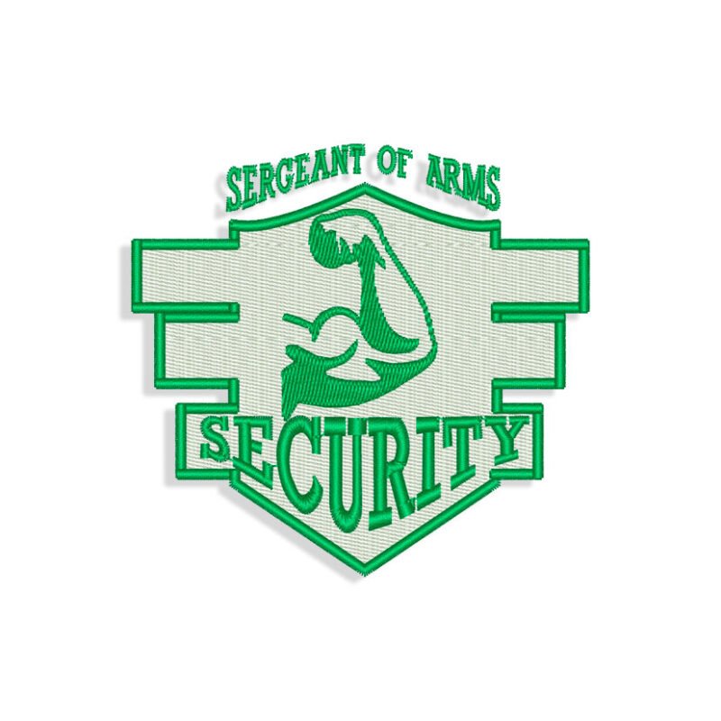 Security logo Embroidery design