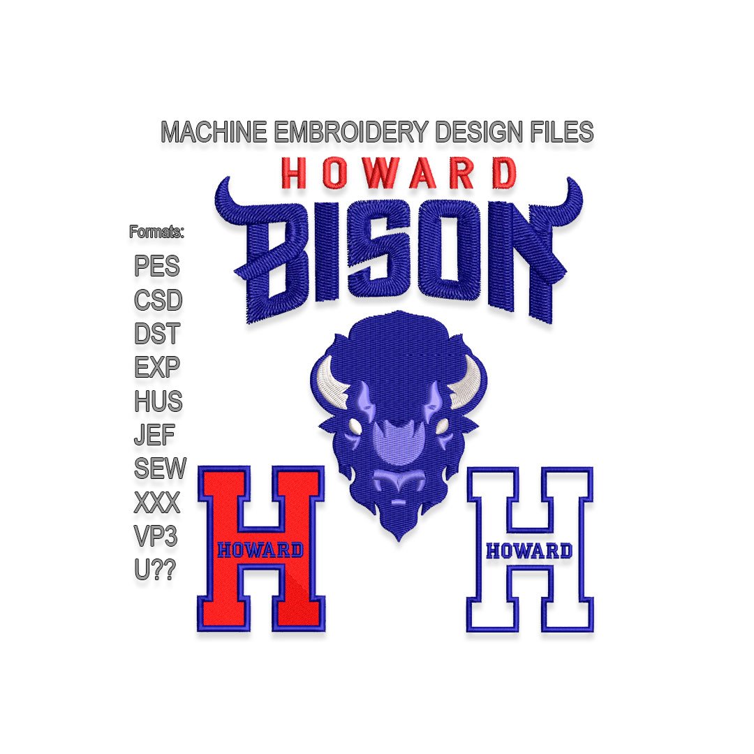 Howard Bison Embroidery design