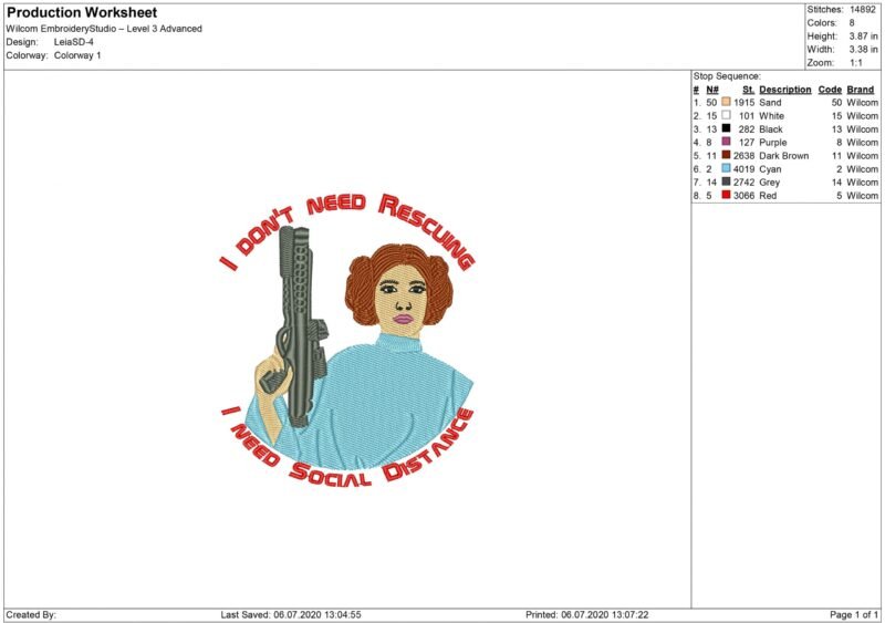 Leia Embroidery design - Image 2