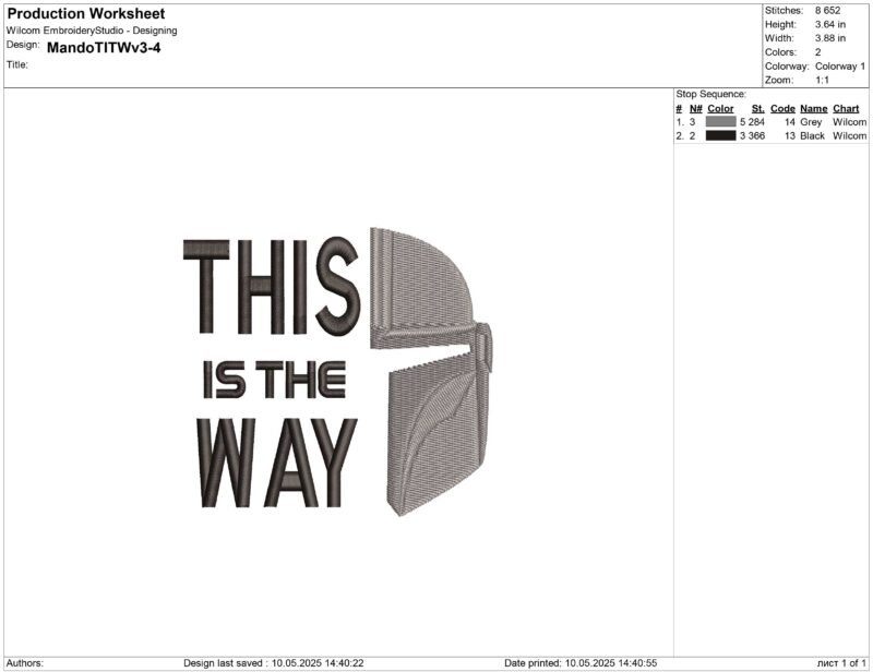 Mandalorian Embroidery design