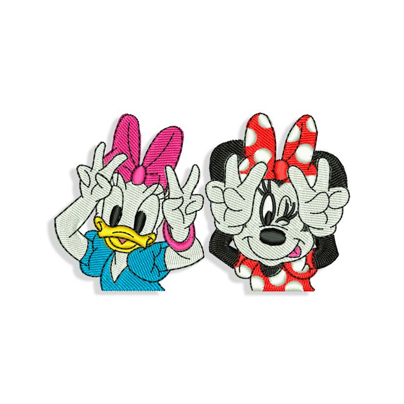 Daisy Duck and Minnie Mouse Embroidery design