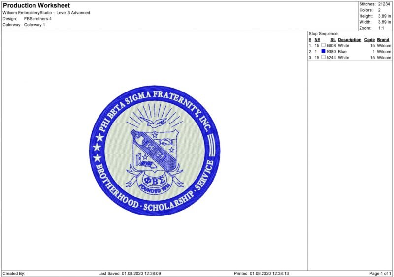 Phi Beta Sigma Fraternity Embroidery design