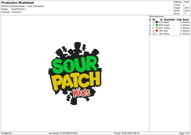 Sour Patch Embroidery design