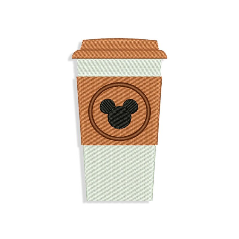 Mickey Mouse Coffee Embroidery design