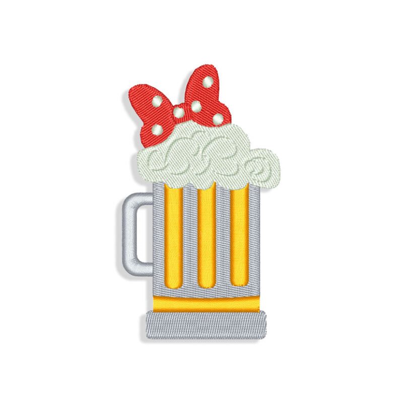 Mickey Mouse Beer Embroidery design
