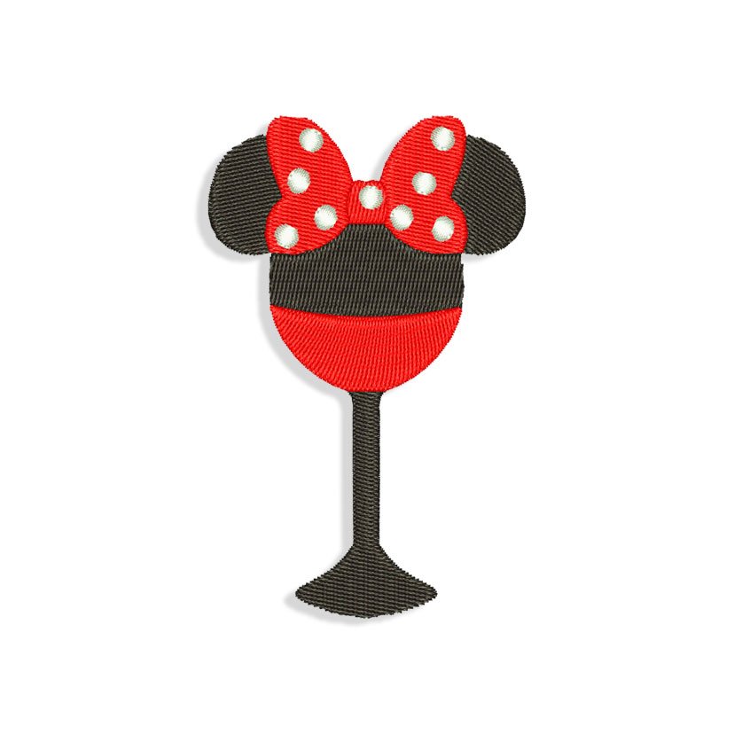 Minnie Mouse Wine Embroidery design