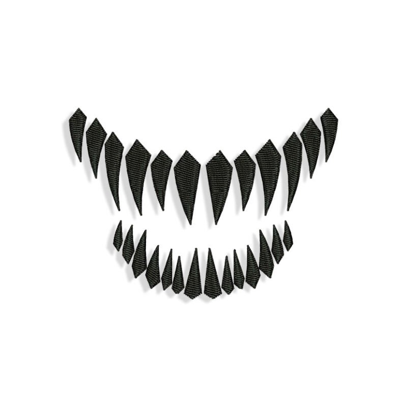 Venom Mouth for Mouth mask Embroidery design