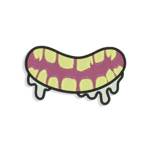 Sloppy Zombie Mouth for Mouth mask Embroidery design