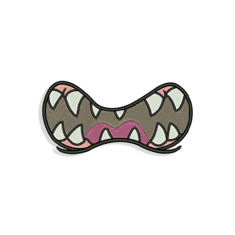 Mouth with Fangs for Mouth mask Embroidery design