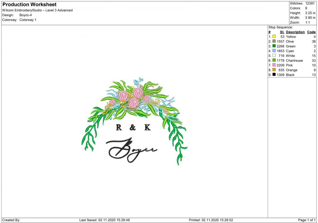 R&K Embroidery design