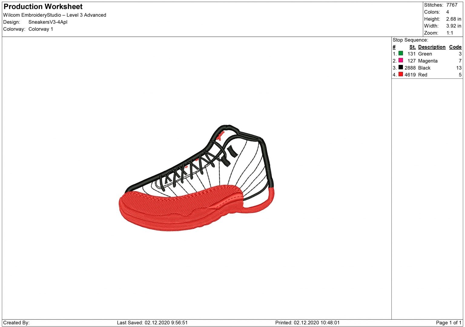 sneaker embroidery