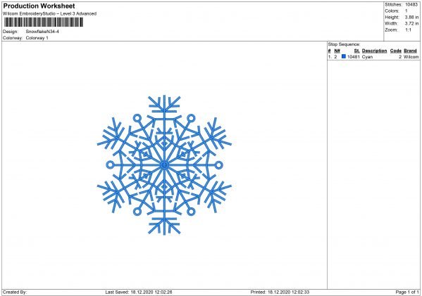 Snowflake Embroidery design