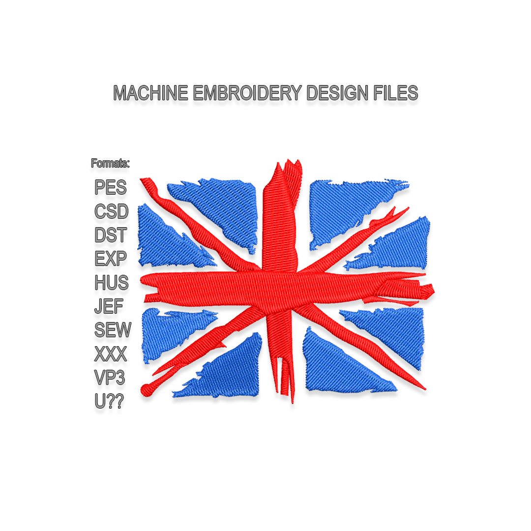 Ragged UK Flag Embroidery design