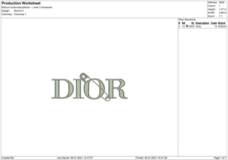 Dior Embroidery design