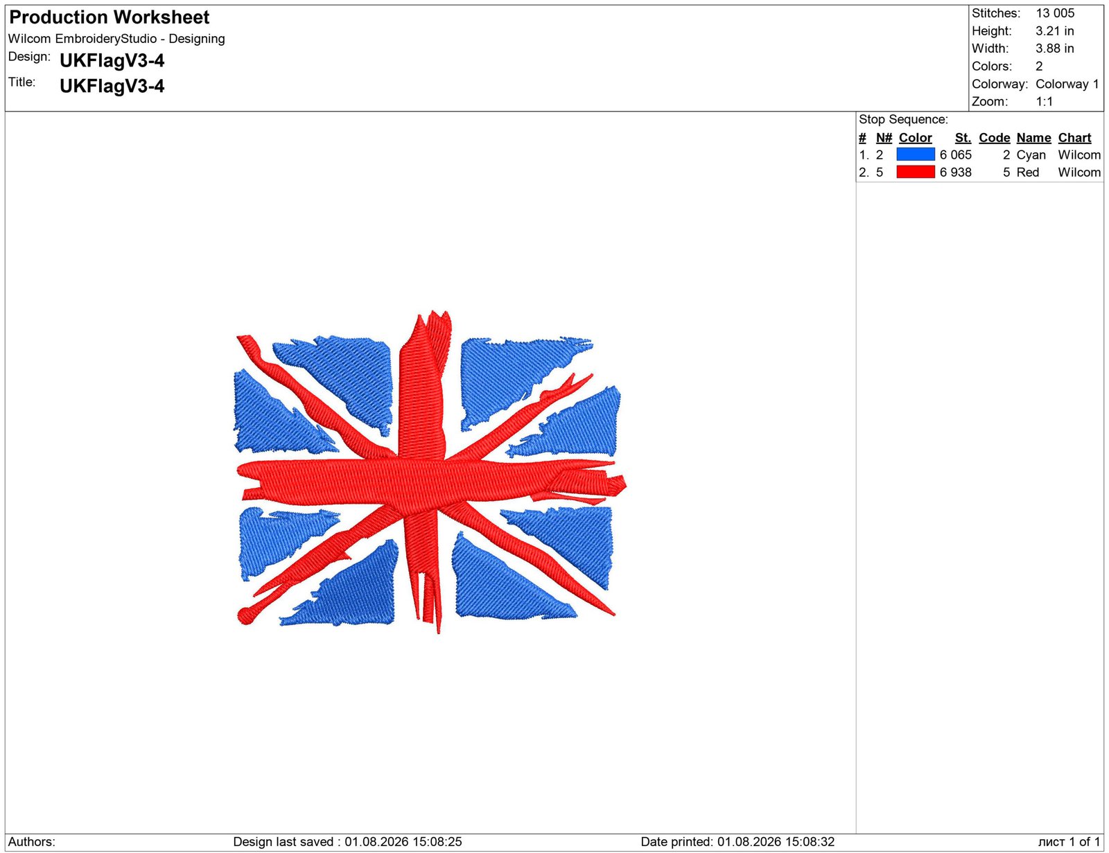Ragged UK Flag Embroidery design files - Image 2