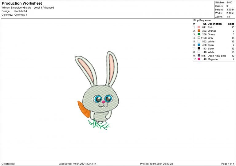 Rabbit Embroidery design - Machine Embroidery designs and SVG files