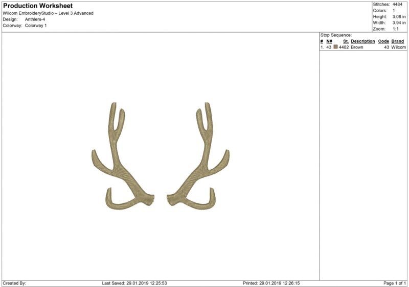 Antlers Embroidery design