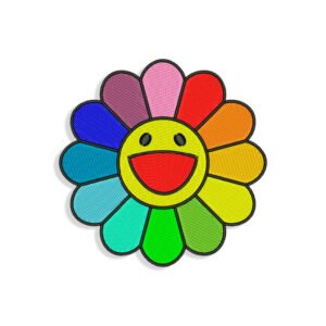 Rainbow Flower Embroidery design
