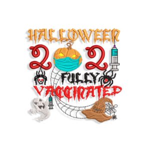 Vaccinated Halloween Embroidery desig