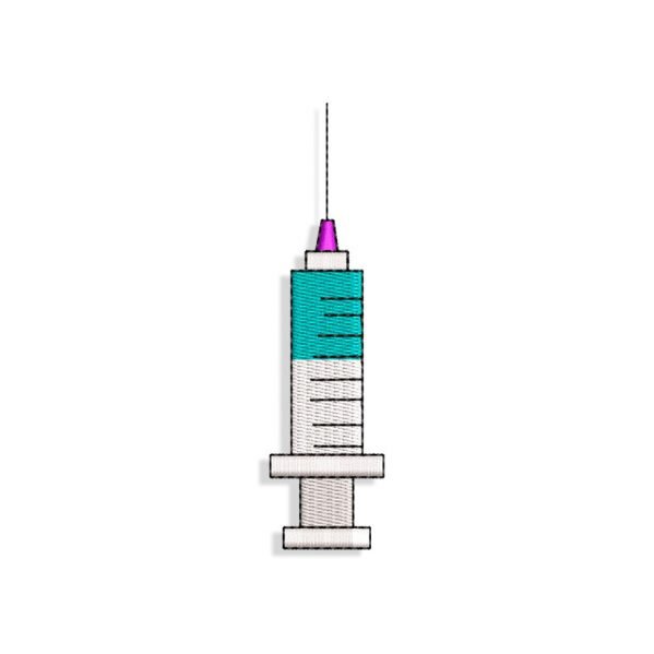 Medical Syringe Embroidery design
